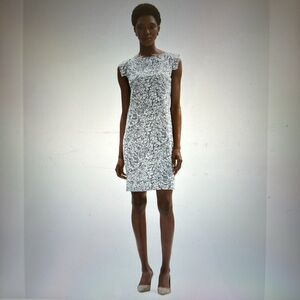 Mm lafleur Sarah dress, size 2, indigo marble